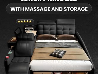 Luxury King-Size Bed With Massage And Storage