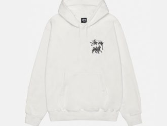 RASTA LION WHITE HOODIE PIGMENT DYED