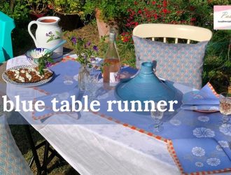 sky blue table runner