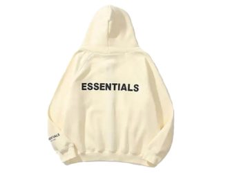 Beige Fog Zip Up Essentials Hoodies