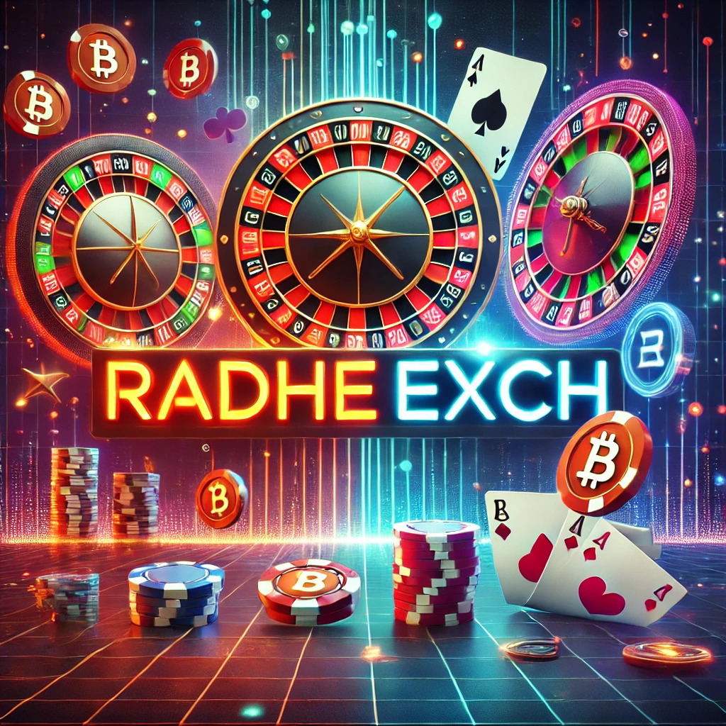 DALL·E 2024-12-25 19.45.30 - A vibrant and dynamic online casino and exchange-themed image showcasing elements like roulette wheels, playing cards, and glowing cryptocurrency symb