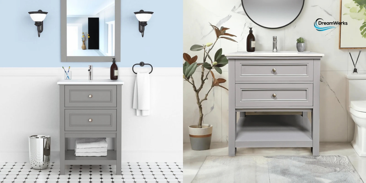 White & Blank Vanity Collections with Sink