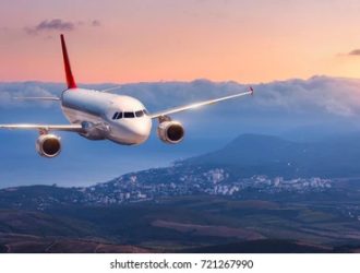 passenger-airplane-landscape-white-flying-260nw-721267990