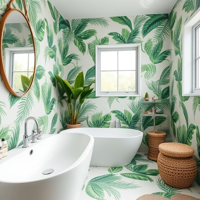 tropical tiles for bathroom